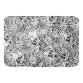 魚のミラージュ白黒 バスマット