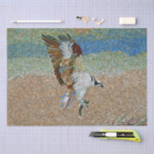 魚のモザイク模様のオスプレイプリント切り離 薄葉紙 (クラフト)