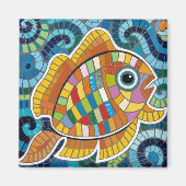 魚のモザイク マグネット (正面)