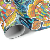 魚のモザイク ラッピングペーパー (ロールコーナー)