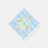 魚のモダンスケール人魚の赤ちゃんシャワー水色 スタンダードカクテルナプキン (角)