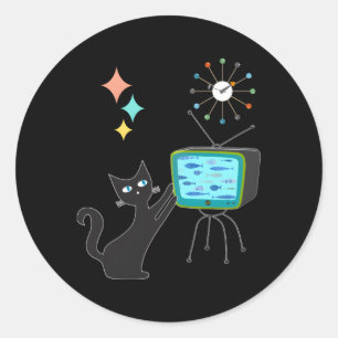 魚のモダンテレビで世紀中頃の原猫 ラウンドシール