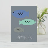 魚のモダン幾何学的な航海の形状 カード (スタンド正面)