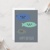 魚のモダン幾何学的な航海の形状 カード (正面/裏面インサイチュ)