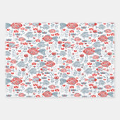 魚のモダン柄 ラッピングペーパーシート (正面3)