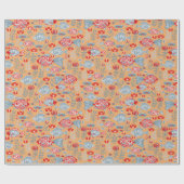 魚のモダン柄 ラッピングペーパー (フラット)