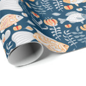 魚のモダン柄 ラッピングペーパー (ロールコーナー)