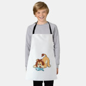 魚のライオン エプロン (着用した状態)