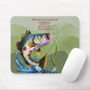 魚のロゴグッズスポーツのを叩く マウスパッド