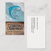 魚のロゴ | 海背景 名刺 (正面/裏面)