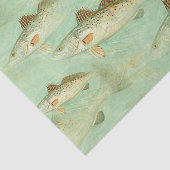 魚のヴィンテージの色のイラストレーションパターン 薄葉紙 (詳細)