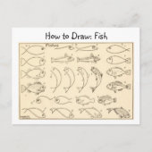 魚のヴィンテージはがきを描く ポストカード (正面)