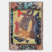 魚のヴィンテージ掛け スローブランケット (正面縦)