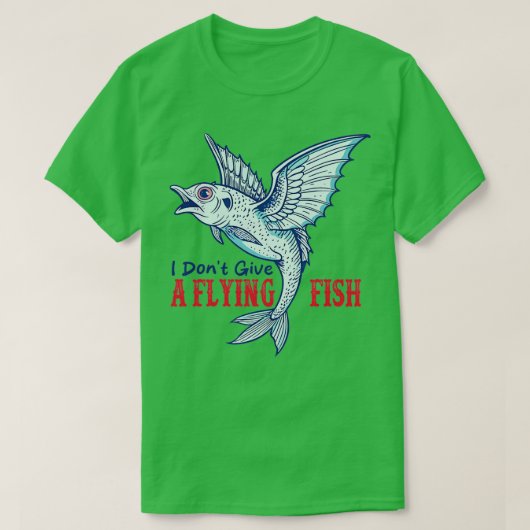 魚の与えことわざは飛んでいるおもしろい無い Tシャツ (デザイン正面)