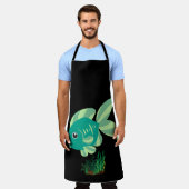 魚の中に気泡や水中競技 エプロン (着用した状態)