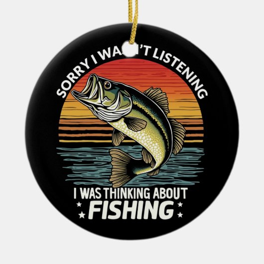 魚の事聞でなくて考えるごめんね セラミックオーナメント (正面)