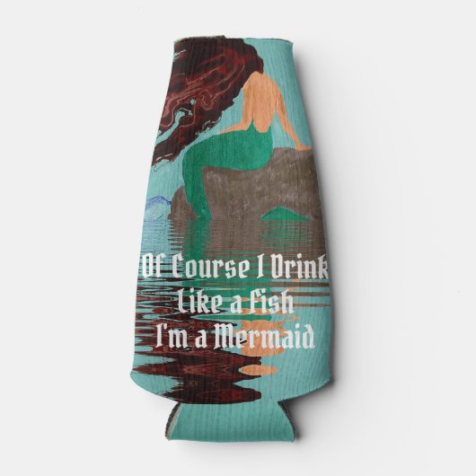 魚の人魚のボトルのように飲クールむ ボトルクーラー (正面)