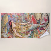 魚の人魚の女王 ビーチタオル (正面)