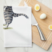 魚の付いた猫 キッチンタオル (四つ折り)