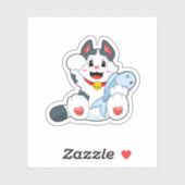 魚の付いた猫 シール (シート)