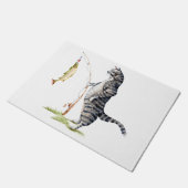 魚の付いた猫 ドアマット (アングル)