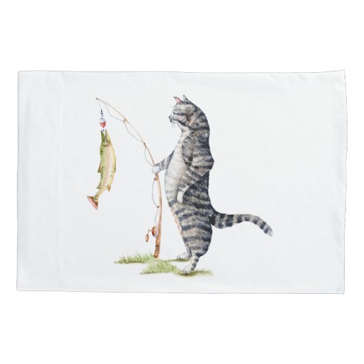 魚の付いた猫 枕カバー (裏面)
