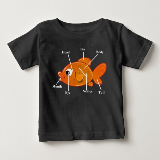魚の体デザイン ベビーTシャツ (正面)