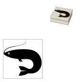 魚の列 – 魚釣り – 木彫りスタンプ ラバースタンプ (押印)