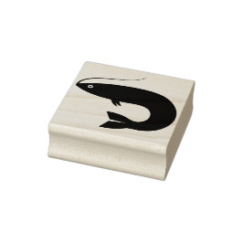 魚の列 – 魚釣り – 木彫りスタンプ ラバースタンプ