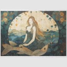 魚の初期の海を切り離す人魚