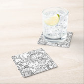 魚の刺激を受けたな学校 スクエアペーパーコースター (インサイチュ)