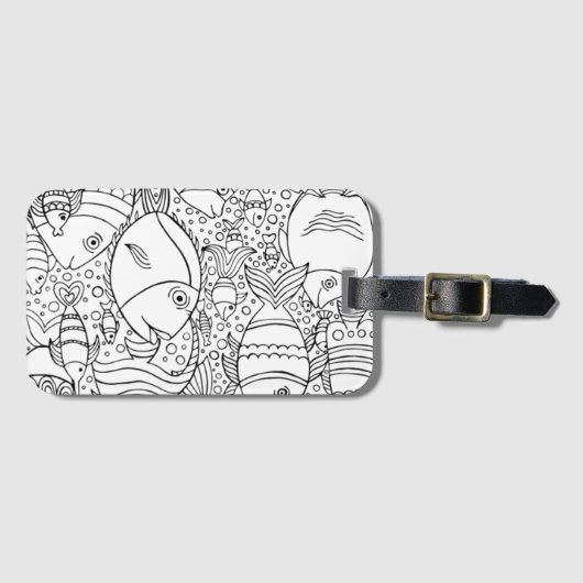 魚の刺激を受けたな学校 ラゲッジタグ (正面横)