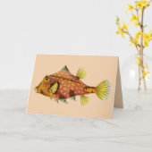 魚の包みグリーティングカード カード (黄色い花)