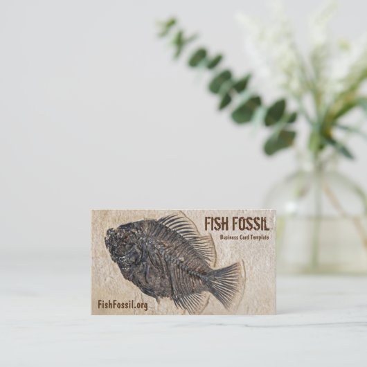 魚の化石の写真 名刺 (スタンド正面)