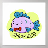 魚の口の利く洗練おもしろいされた魚のプリン ポスター (正面)