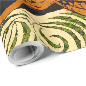 魚の古いタイル オールドアート 古代 ラッピングペーパー (ロールコーナー)