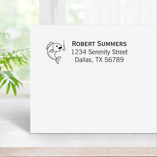 魚の噛み込み魚釣りフックアドレス ラバースタンプ