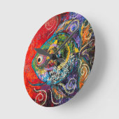 魚の壁時計 ラウンド壁時計 (傾斜)