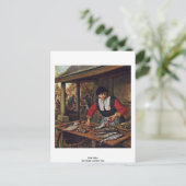 魚の売り手Ostade Adriaen Van ポストカード (スタンド正面)