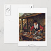 魚の売り手Ostade Adriaen Van ポストカード (正面/裏面)