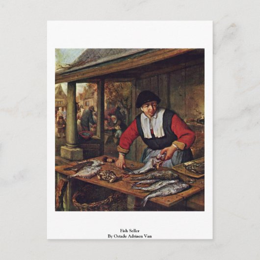 魚の売り手Ostade Adriaen Van ポストカード (正面)