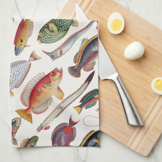 魚の変化 キッチンタオル (四つ折り)