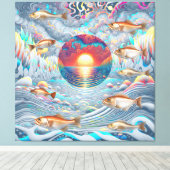 魚の夕日 キャンバスプリント (インサイチュ (ウッドフロア))