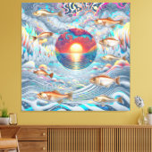 魚の夕日 キャンバスプリント (インサイチュ (リビング))