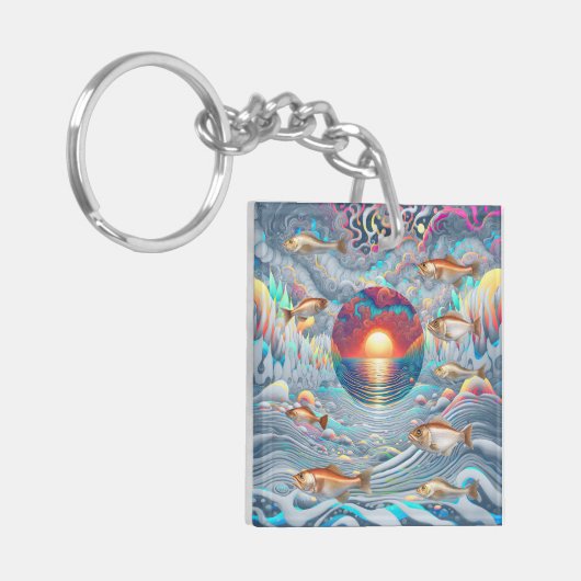 魚の夕日 キーホルダー (正面左)