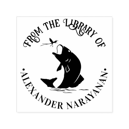 魚の夕食のために飛ぶ"のライブラリから"名前 セルフインキングスタンプ (デザイン)