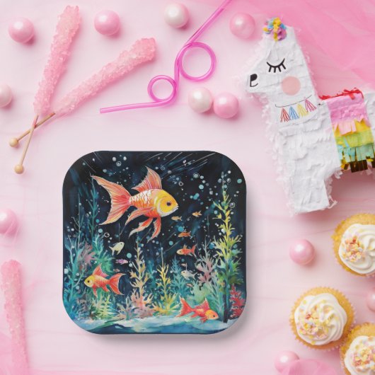 魚の夢の国、水族館の完成。 ペーパープレート (パーティー)