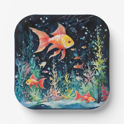 魚の夢の国、水族館の完成。 ペーパープレート (正面)