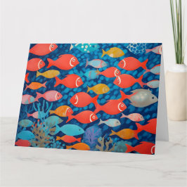 魚の大きな折り畳まれたグリーティングカード カード