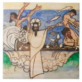 魚の奇跡的なキャッチJan Toorop タイル (正面)